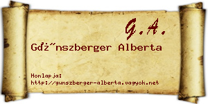 Günszberger Alberta névjegykártya